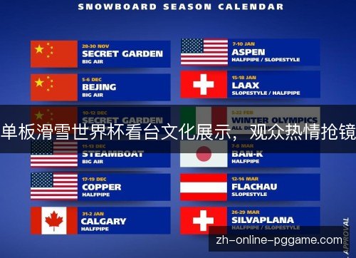 单板滑雪世界杯看台文化展示，观众热情抢镜